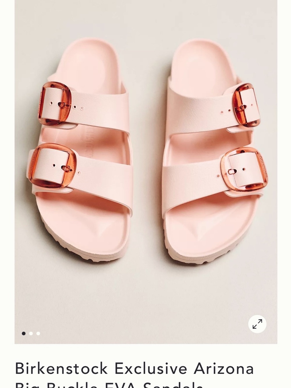 Birkenstock Womens Arizona Double-Buckle Sandals in Light Pink with Rose Buckles